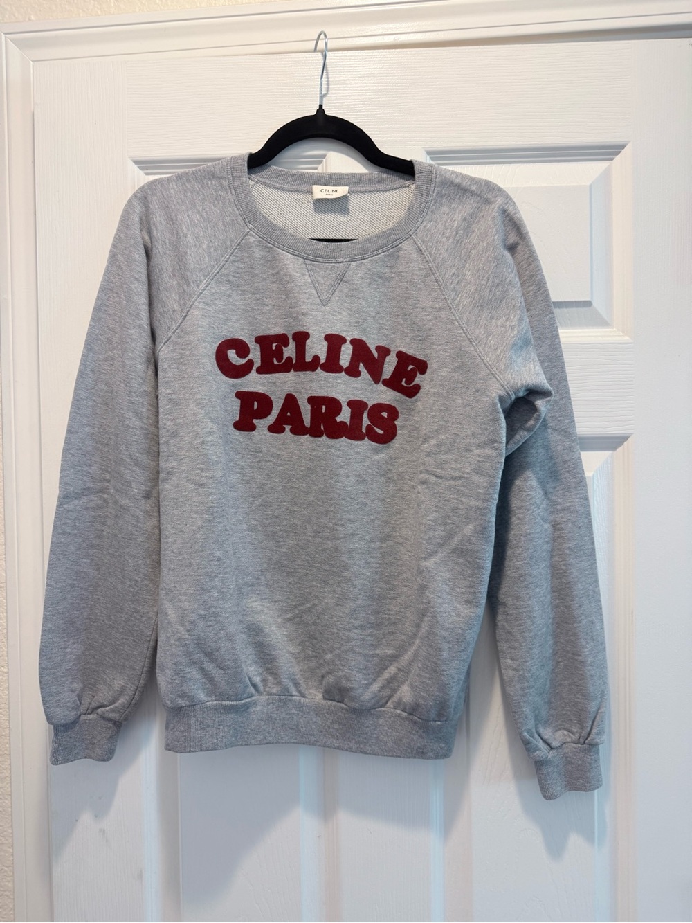 Celine Light Grey Crewneck Sweatshirt with Black Trim